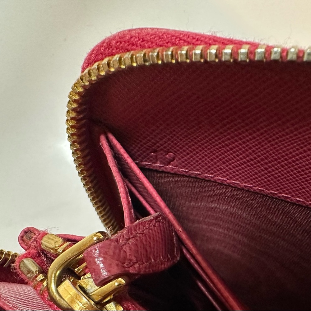 Prada Pink Saffiano Leather Zippy Wallet - Picture 3 of 6